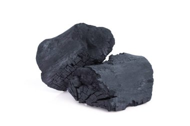 kömür beyaz arkaplanda izole edildi
