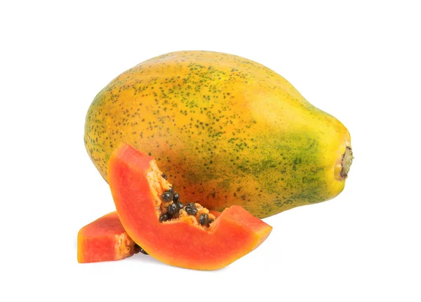 Стиглі плоди папайї ізольовані на білому тлі — стокове фото