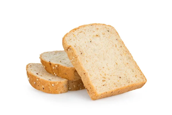 Sliced wheat bread isolated white background — Stock Photo, Image