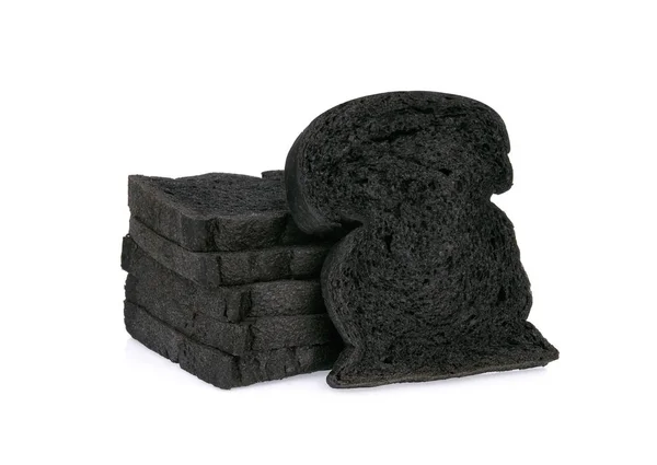 Dřevěné uhlí chléb izolované na bílém pozadí — Stock fotografie