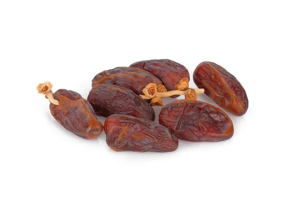 Dates Douces Séchées Isolées Sur Fond Blanc — Photo