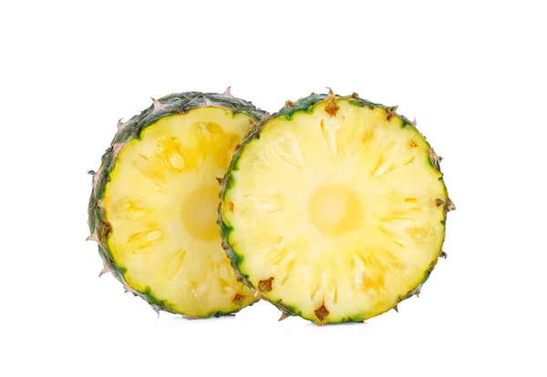 Skivad Ananas Isolerad Vit Bakgrund — Stockfoto
