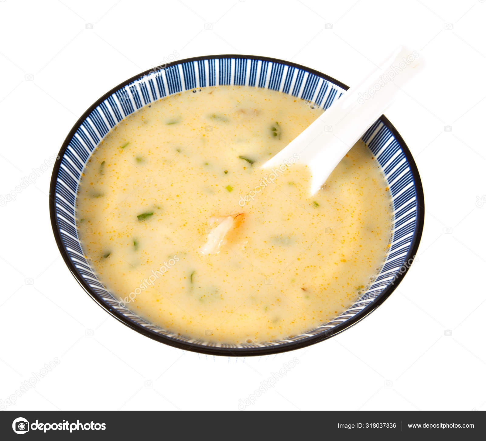 Hot Coconut Mushroom Shrimp Soup Stock Photo by ©dianazh 318037336