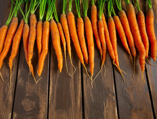 Fresh Carrots Wooden Surface — Stock Photo, Image