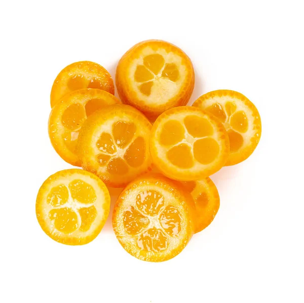 Friss Kumquat Gyümölcs Izolált Fehér Alapon — Stock Fotó