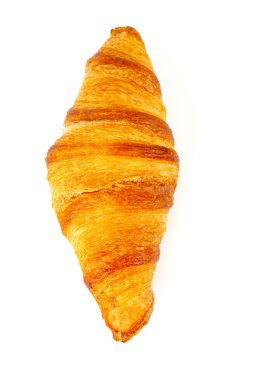 Beyaz arka plan üzerinde izole bir kruvasan