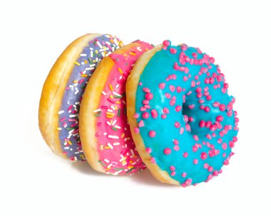 beyaz izole renkli donut