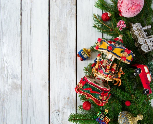 Decoración de Navidad con juguetes vintage — Foto de Stock