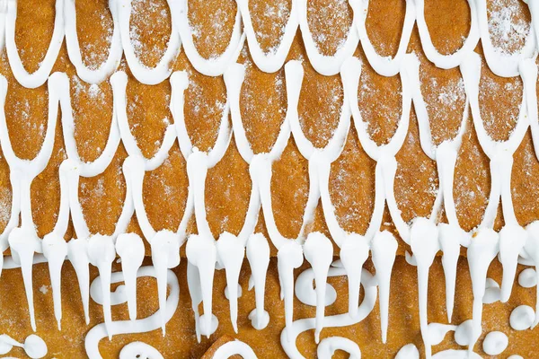 Gingerbread house decorated with sugar froasting — ストック写真