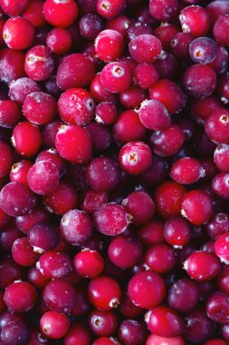 Donmuş kızılcık arka planı, sağlıklı böğürtlen