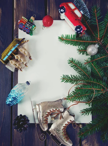 Decoración Navideña Espacio Vacío Para Texto — Foto de Stock