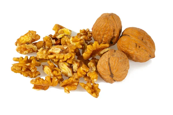 Nueces Aisladas Sobre Fondo Blanco — Foto de Stock