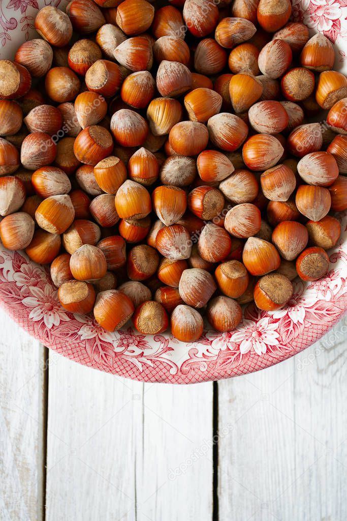 close up of hazelnuts,food background