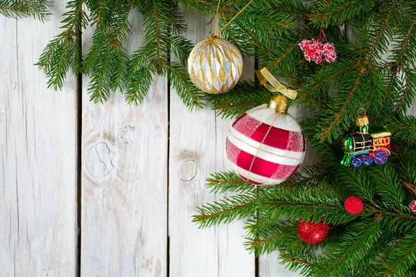 Christmas decoration with vintage toys — Stock Photo, Image