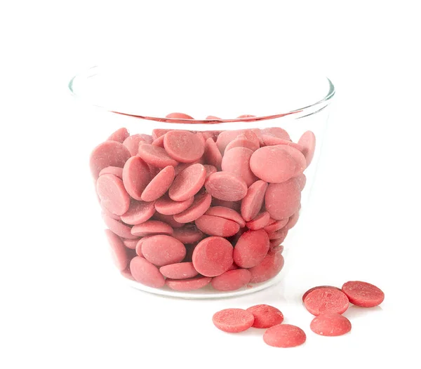 Рубиновый шоколад на белом фоне — стоковое фото