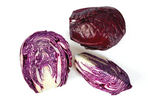 Red cabbage isolated on white backrgound — Stock Photo, Image