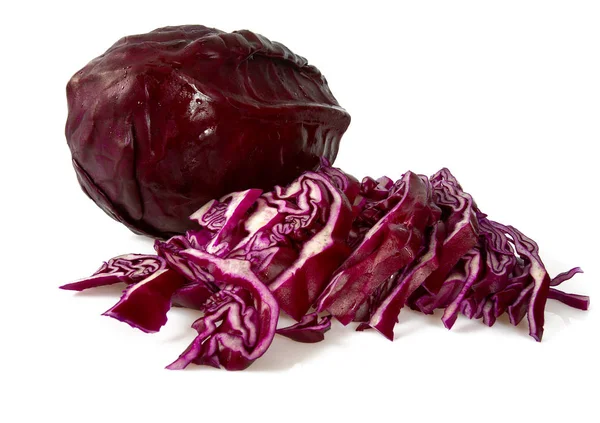 Red cabbage isolated on white backrgound — Stock Photo, Image