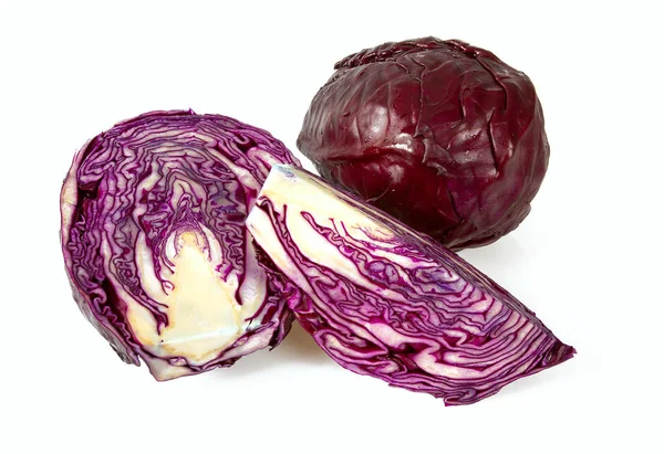 Red cabbage isolated on white backrgound — Stock Photo, Image