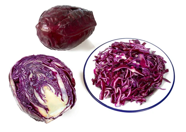 Red cabbage isolated on white backrgound — Stock Photo, Image