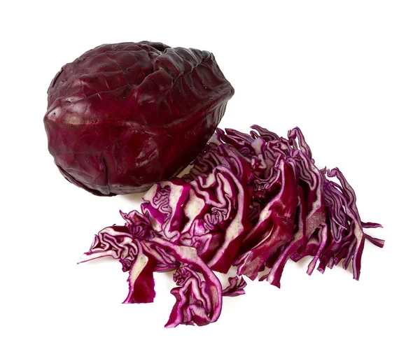 Red cabbage isolated on white backrgound — Stock Photo, Image