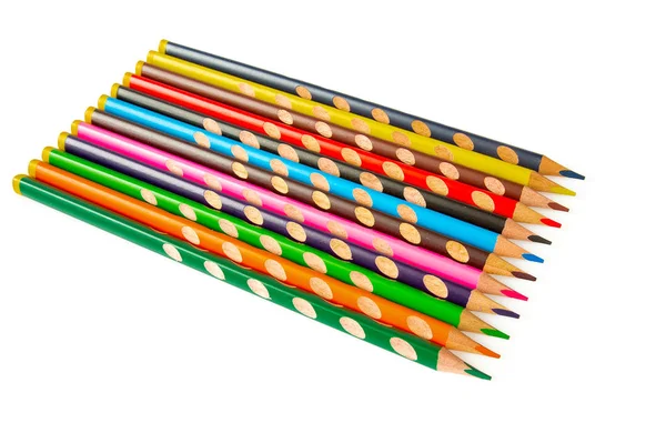 Roztomilé Barvy Tužky Izolované Bílém — Stock fotografie
