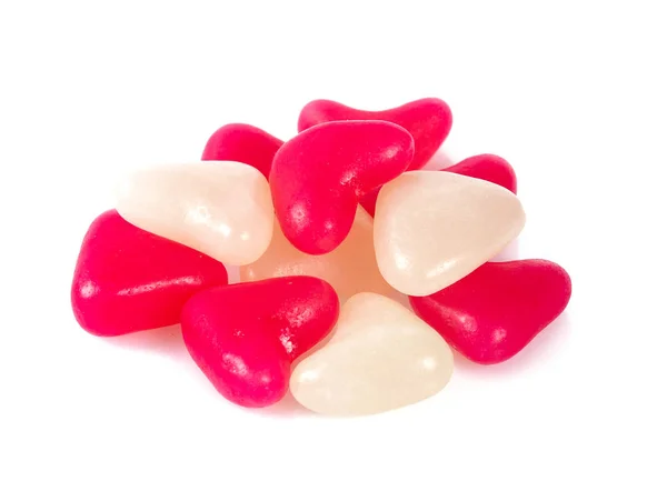 Heart Shaped Jelly Candies Isolated White — Stock Photo, Image