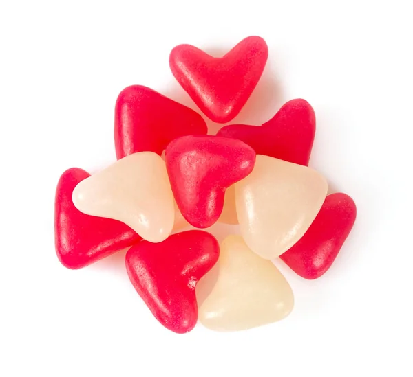 Heart Shaped Jelly Candies Isolated White — Stock Photo, Image