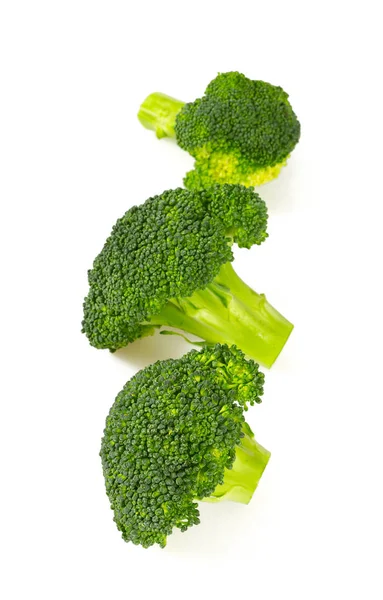 Broccoli Freschi Isolati Bianco — Foto Stock