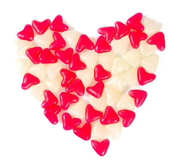 Καραμέλες Ζελέ Σχήμα Καρδιάς Που Απομονώνονται Λευκό — Φωτογραφία Αρχείου