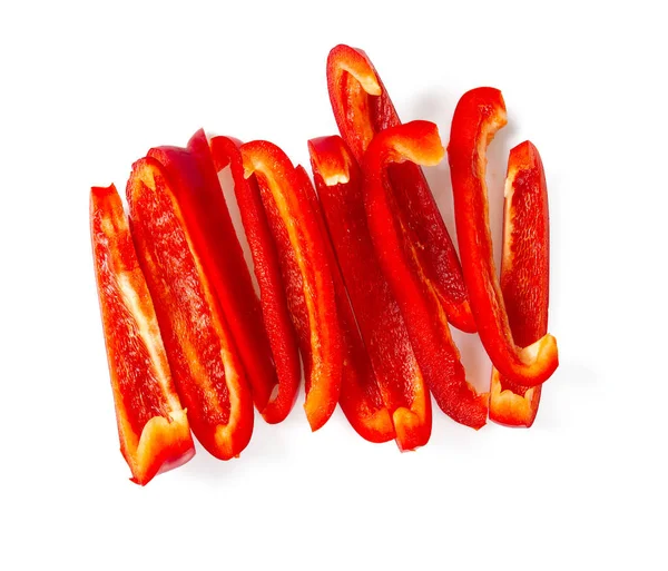 Roter Frischer Paprika Isoliert Auf Weißem Hintergrund — Stockfoto