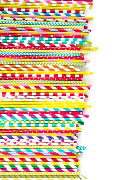 Pailles Papier Multicolores Sur Fond Blanc — Photo