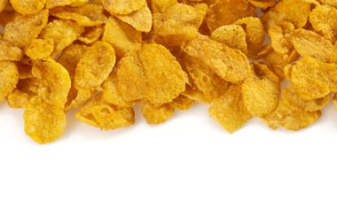 Beyaz üzerine izole mısır gevrekleri