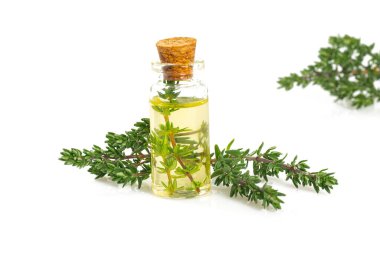 thyme oil isolated on white clipart
