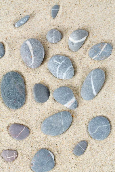 Zee Kiezelstenen Zand Achtergrond — Stockfoto