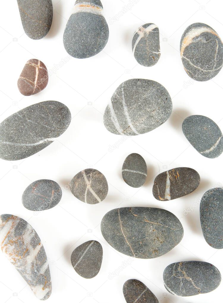 pebbles isolated on white background