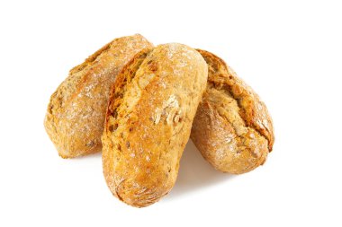 tam tahıllı ekmek beyaz üzerine