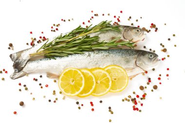 Nehir alabalığı beyaz arkaplanda izole edilmiş