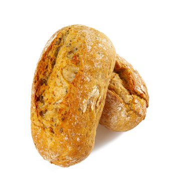 tam tahıllı ekmek beyaz üzerine