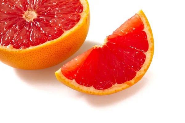 Grapefruit Izolovaný Bílém — Stock fotografie