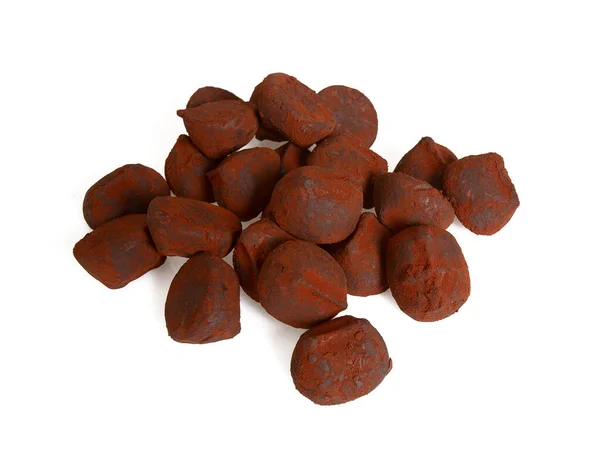 Choklad Tryffel Godis Isolerad Vitt — Stockfoto