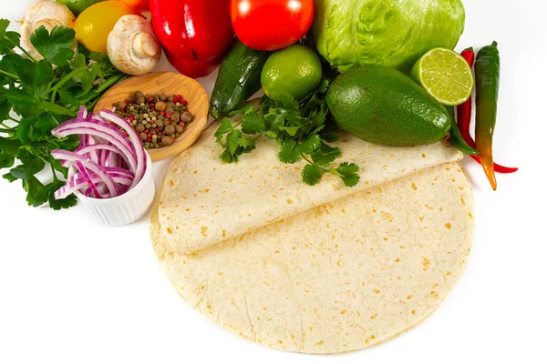 Ingrediënten Voor Plantaardige Taco — Stockfoto