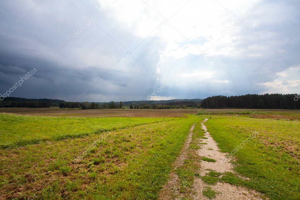 beautiful wild landscape, moment before the storm