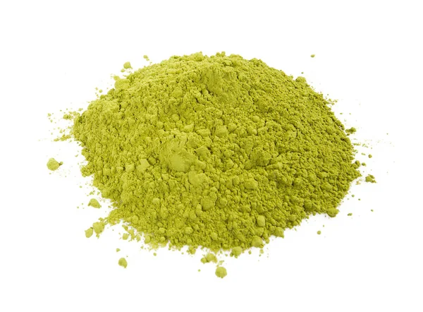 Matcha Teepulver Auf Weißem Hintergrund — Stockfoto