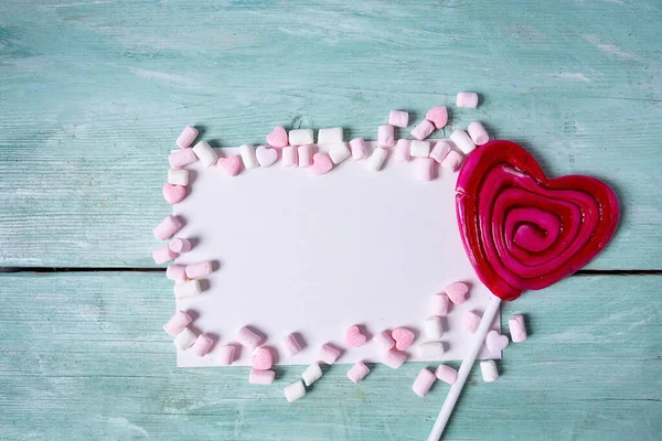 Dulces Corazones Espacio Vacío Para Mensaje Amor —  Fotos de Stock