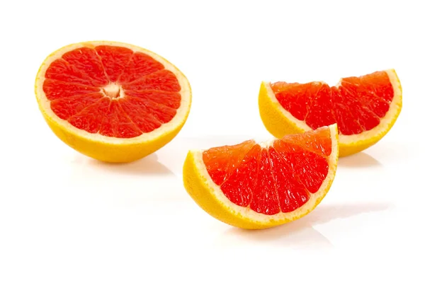 Grapefruit Izolovaný Bílém — Stock fotografie