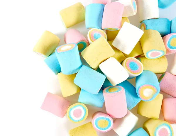 Marshmallow Colorido Isolado Branco — Fotografia de Stock