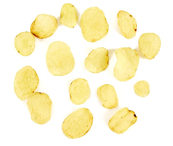 Картопляні Чіпси Ізольовані Білому — стокове фото