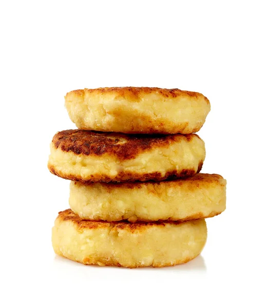 Pancake Fiocchi Latte Isolati Bianco — Foto Stock