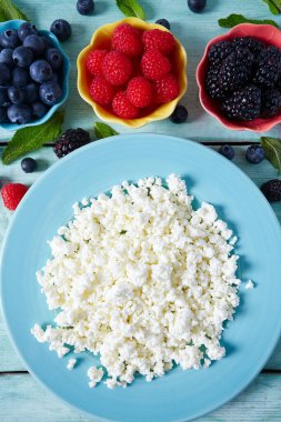 Taze çilek ve süzme peynir.