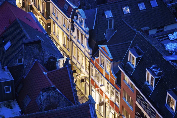 Vista aérea de una calle de Gante — Foto de Stock